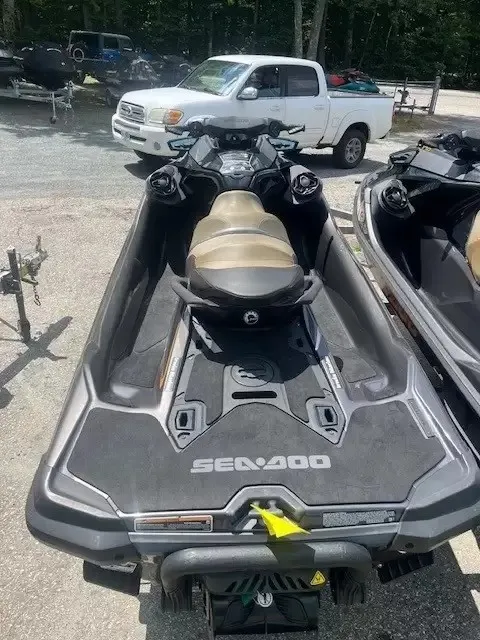 Slide: The Image of A 2022 Sea-Doo GTX 170 SS iDF on a trailer, ready for adventure. - 5