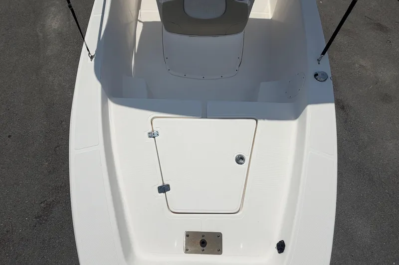 Slide: The Image of 2019 Sea Born SV19 Bay boat deck with storage compartment and seating area. - 32