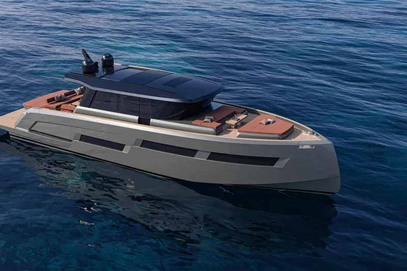 The Image of Luxurious 2027 Pardo Yachts GT65 cruising on serene blue waters. - 1