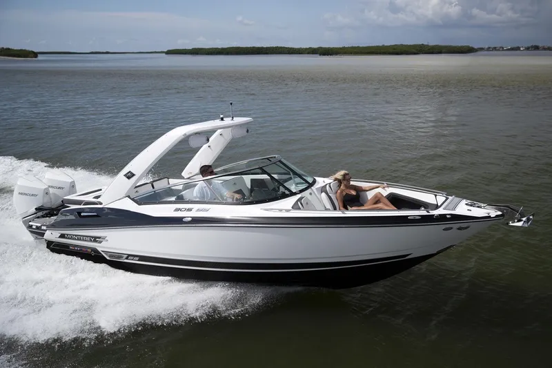 The Image of Manufacturer Provided Image: 2023 Monterey 305SS Super Sport boat cruising on open water. - 0