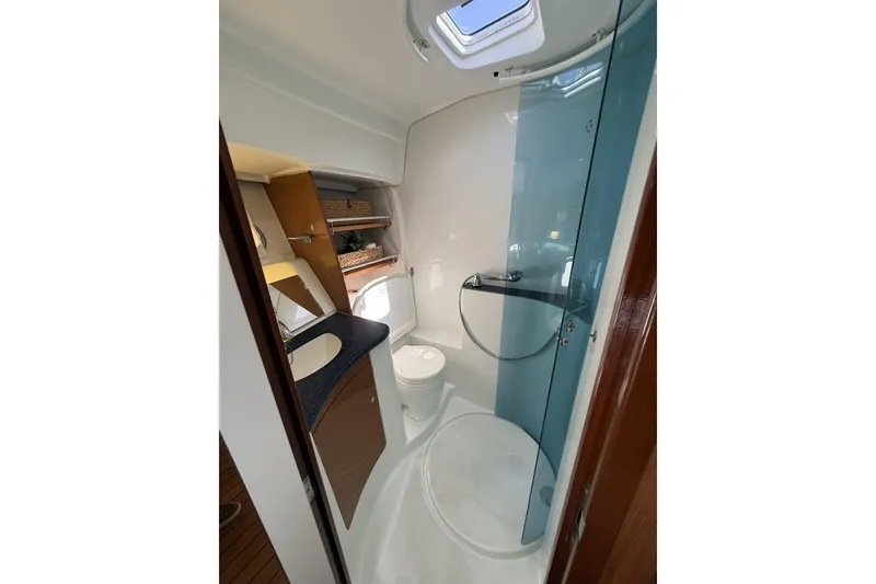 Slide: The Image of Bathroom interior of 2008 Beneteau Antares 13.80 yacht with shower and toilet. - 22