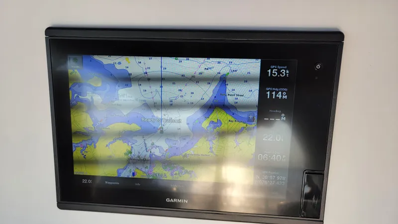 Slide: The Image of Garmin navigation system on a 2003 Pacific Seacraft 38T Fast Trawler. - 39