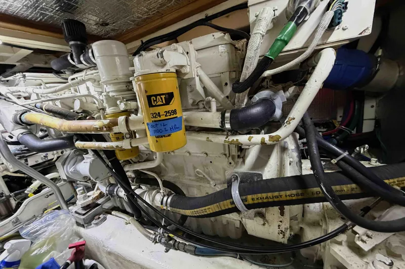 Slide: The Image of Engine room of a 2003 Pacific Seacraft 38T Fast Trawler with CAT components. - 141