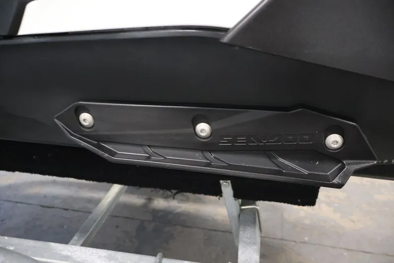 Slide: The Image of Close-up of 2014 Sea-Doo Spark 3up hull detail on trailer. - 15