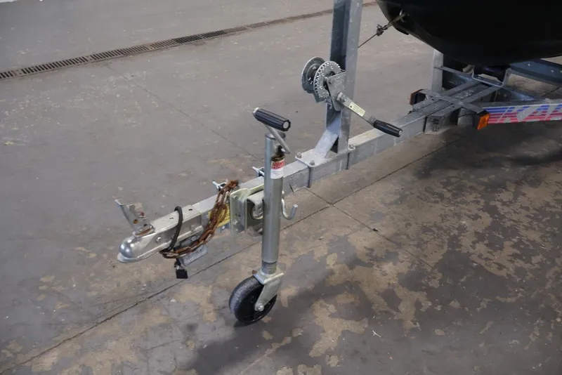 Slide: The Image of Trailer hitch for 2014 Sea-Doo Spark 3up, featuring a sturdy metal frame and wheel. - 8