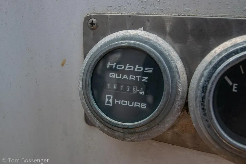 Slide: The Image of Hobbs quartz hour meter on 1984 Cheoy Lee Pedrick 41 yacht, displaying 1013.3 hours. - 31