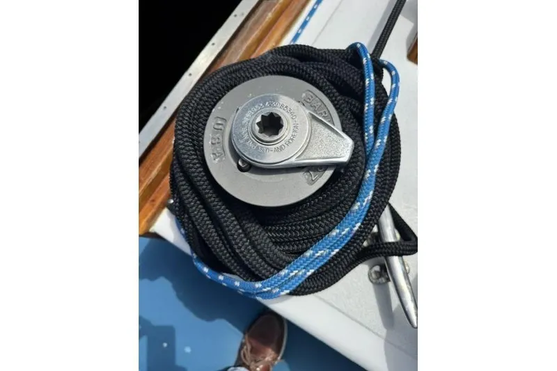 Slide: The Image of Winch and rope on 1977 Kelly Peterson 44 sailboat deck. - 10