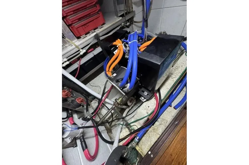 Slide: The Image of Electrical wiring and components inside a 1976 Kelly Peterson 44 yacht. - 30