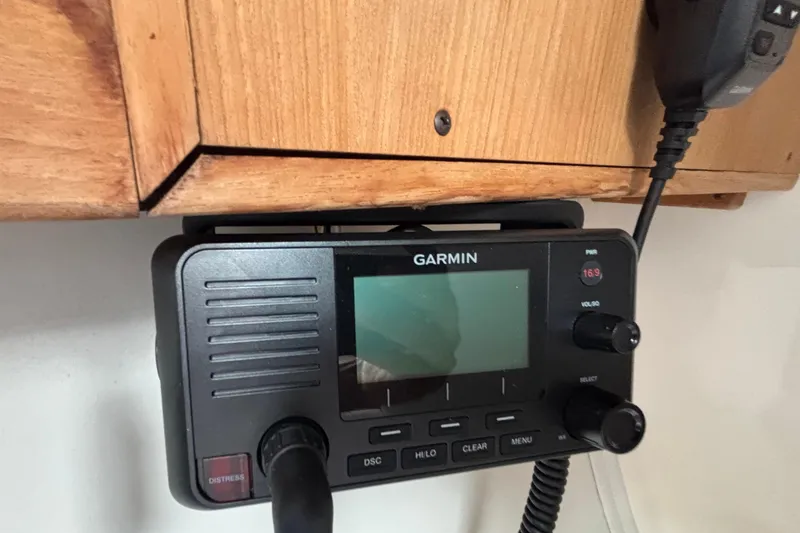 Slide: The Image of Garmin marine radio installed on a 2006 J Boats J/100 sailboat. - 33