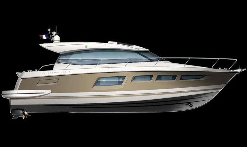 Slide: The Image of Manufacturer Provided Image: 2013 Prestige 500 S luxury motor yacht side view. - 6