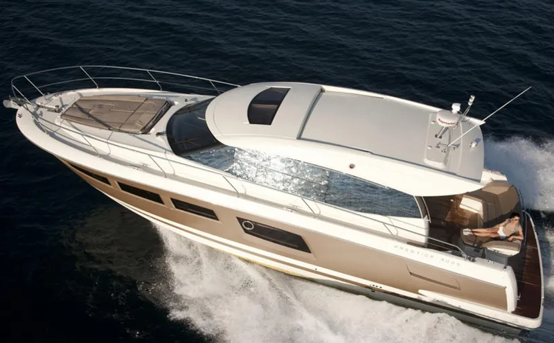 Slide: The Image of Manufacturer Provided Image: Prestige 500 S 2013 yacht cruising on open water. - 3