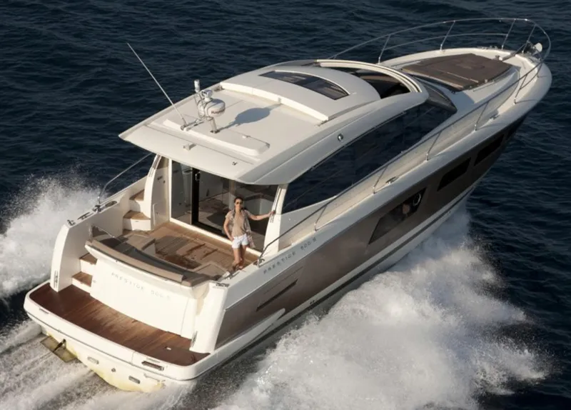Slide: The Image of Manufacturer Provided Image: 2013 Prestige 500 S yacht cruising on open water. - 5