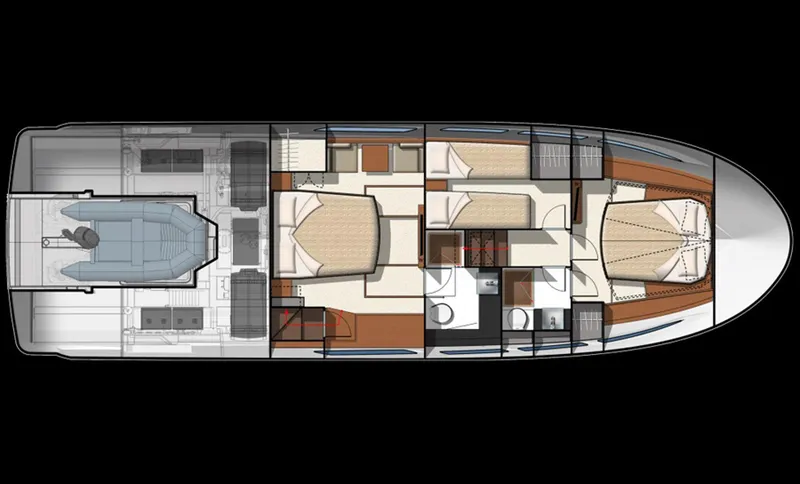 Slide: The Image of Manufacturer Provided Image: 2013 Prestige 500 S yacht floor plan with detailed interior layout. - 9