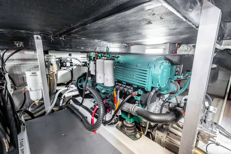 Slide: The Image of Engine room of 2019 Beneteau Swift Trawler 44 with Volvo Penta engine. - 33