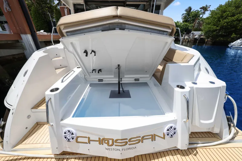 Slide: The Image of 2016 Cruisers Yachts 45 Cantius swim platform with storage, docked in Weston, Florida. - 20
