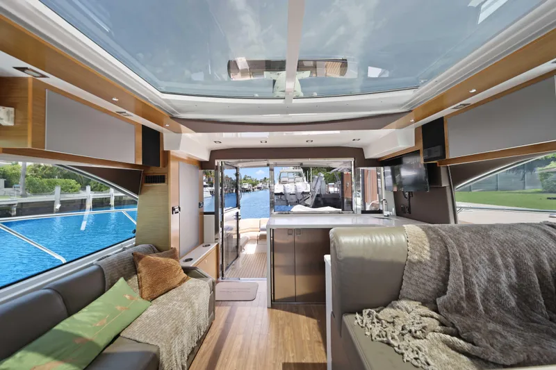 Slide: The Image of Luxurious interior of 2016 Cruisers Yachts 45 Cantius with modern design and waterfront view. - 39
