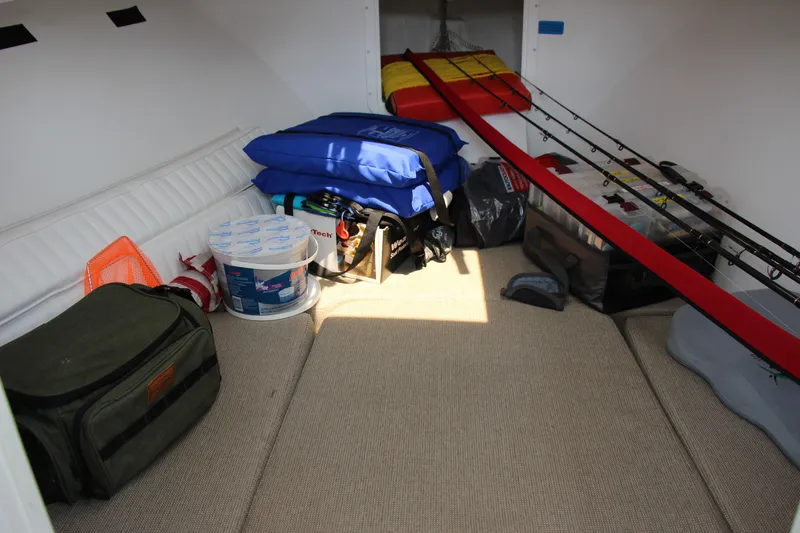 Slide: The Image of Interior of 2022 Steiger Craft 21 Miami boat with fishing gear and supplies. - 37