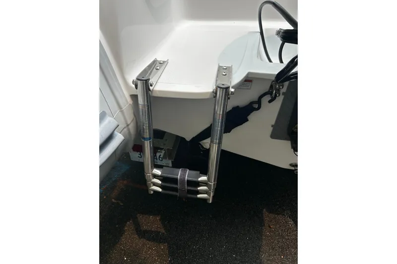 Slide: The Image of 2022 AB Inflatables Nautilus 19 DLX boat ladder and stern detail. - 4