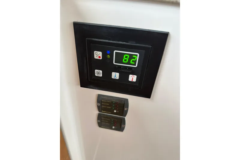 Slide: The Image of Digital control panel on 2007 True North 38 Heritage boat. - 56