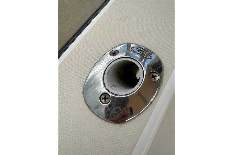 Slide: The Image of Chrome fitting on 2007 True North 38 Heritage boat deck. - 35