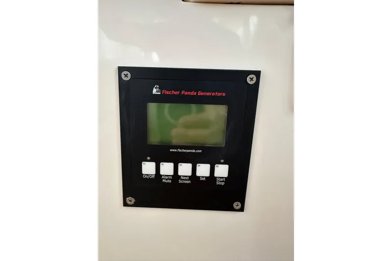 Slide: The Image of Fischer Panda Generators control panel on 2007 True North 38 Heritage boat. - 73