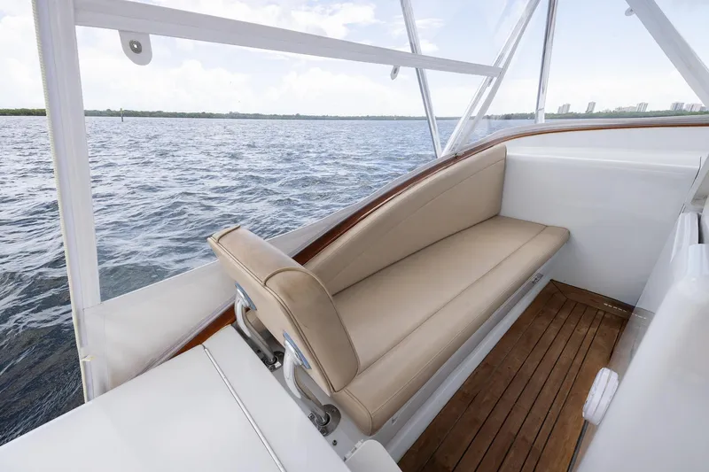 Slide: The Image of Luxurious seating on 2001 Predator Express yacht with scenic ocean view. - 20