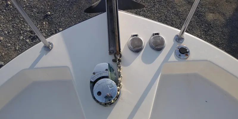 Slide: The Image of Bow of a boat with windlass and cleats. - 14