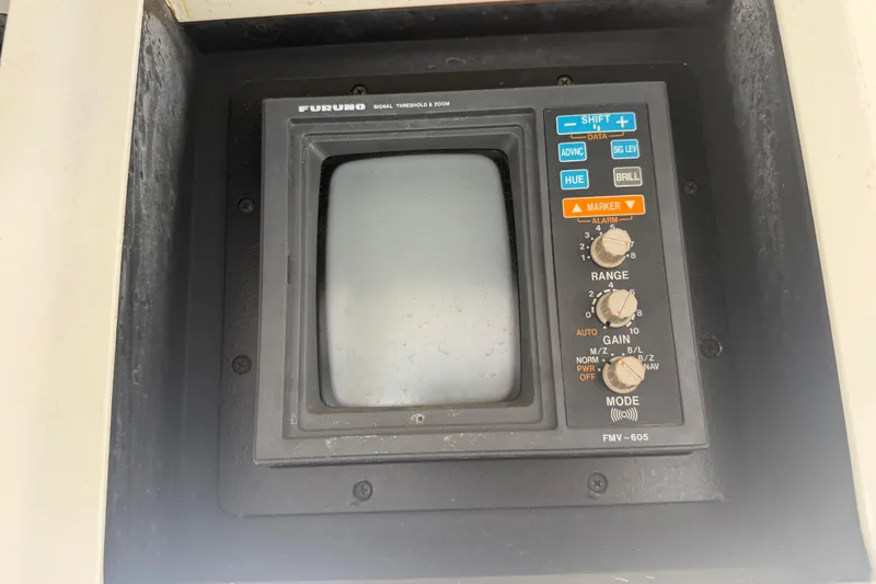 Slide: The Image of Furuno FMV-605 radar display on 1989 Trojan International 12 Meter Motor Yacht. - 37