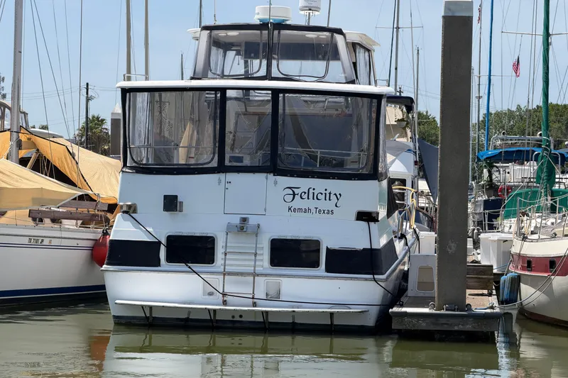 Slide: The Image of 1989 Trojan International 12 Meter Motor Yacht "Felicity" docked in Kemah, Texas marina. - 8