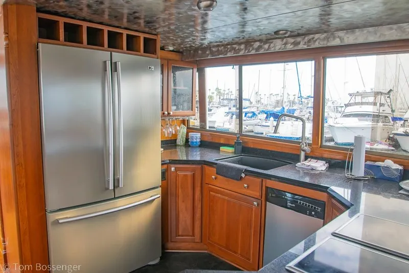 Slide: The Image of Luxurious kitchen interior on 1990 Kha Shing Flush Deck Motor Yacht. - 6