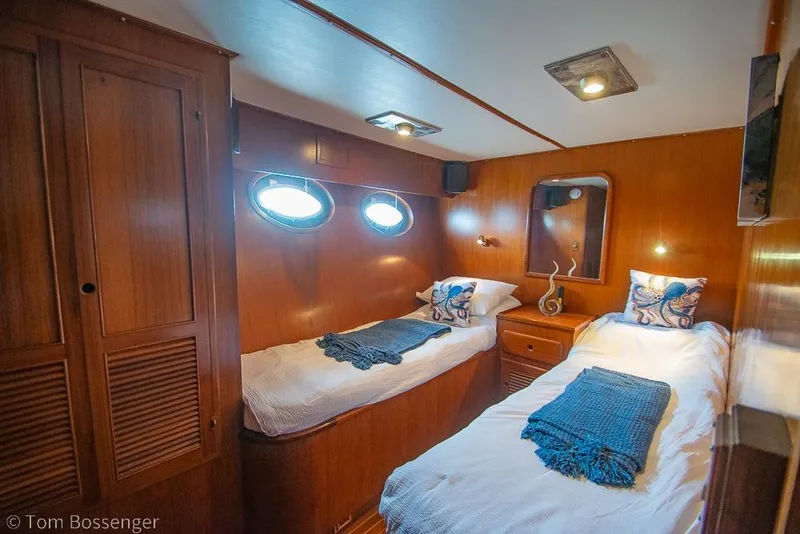 Slide: The Image of Cozy twin cabin in 1990 Kha Shing Flush Deck Motor Yacht with wooden interior. - 33