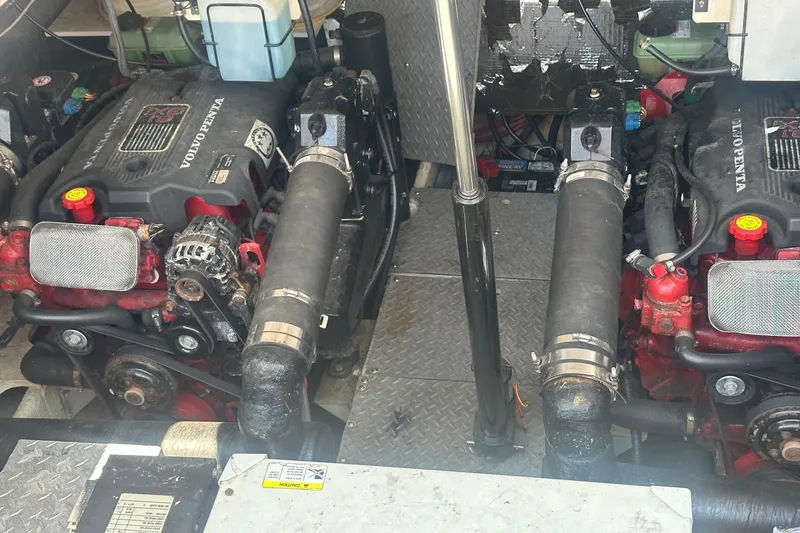 Slide: The Image of Engine compartment of a 2005 Regal Commodore 4060 with Volvo Penta engines. - 33