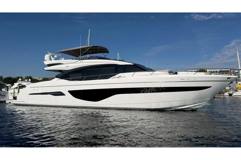 The Image of Luxury 2020 Princess S78 yacht docked on a sunny day. - 0