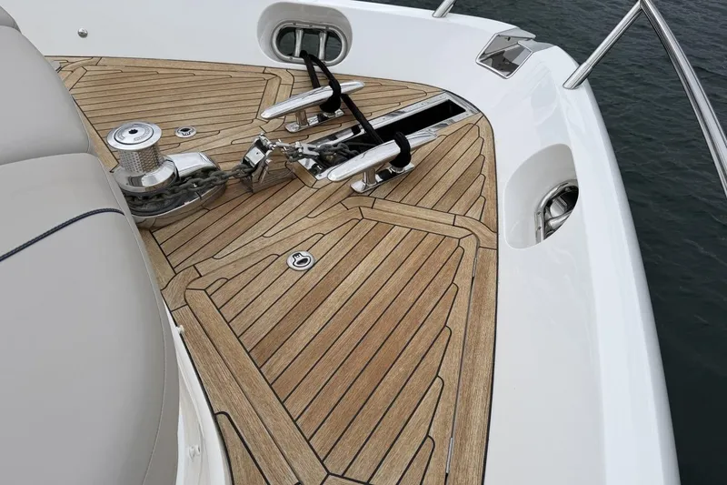 Slide: The Image of Deck of 2020 Princess S78 yacht with anchor and teak flooring. - 84