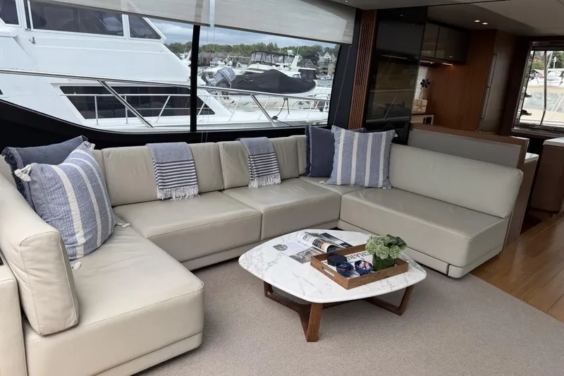 Slide: The Image of Luxurious interior of 2020 Princess S78 yacht with elegant seating and decor. - 25