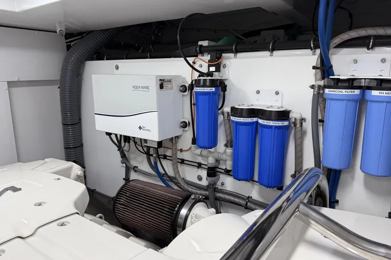 Slide: The Image of Engine room of 2020 Princess S78 yacht with water filtration system and Aqua Matic unit. - 94