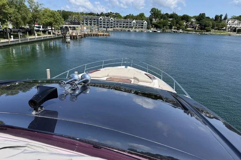 Slide: The Image of Luxury Princess S78 yacht cruising on a serene lake, 2020 model. - 5