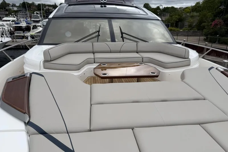 Slide: The Image of Luxurious 2020 Princess S78 yacht with spacious deck seating and elegant design. - 6