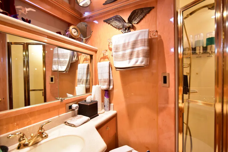 Slide: The Image of Luxurious 2004 Navigator Rival yacht bathroom with elegant fixtures and decor. - 29