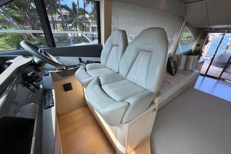 Slide: The Image of Interior of 2018 Princess F55 yacht with luxurious seating and modern design. - 12