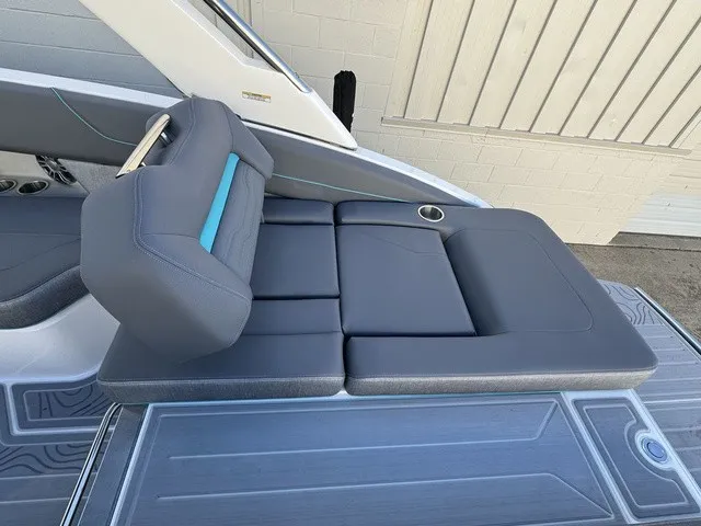 Slide: The Image of The image shows the luxurious gray upholstery of a 2024 Regal LS6. - 21