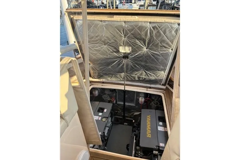 Slide: The Image of Engine compartment of a 2001 Apreamare 9 M boat with Yanmar engines. - 22