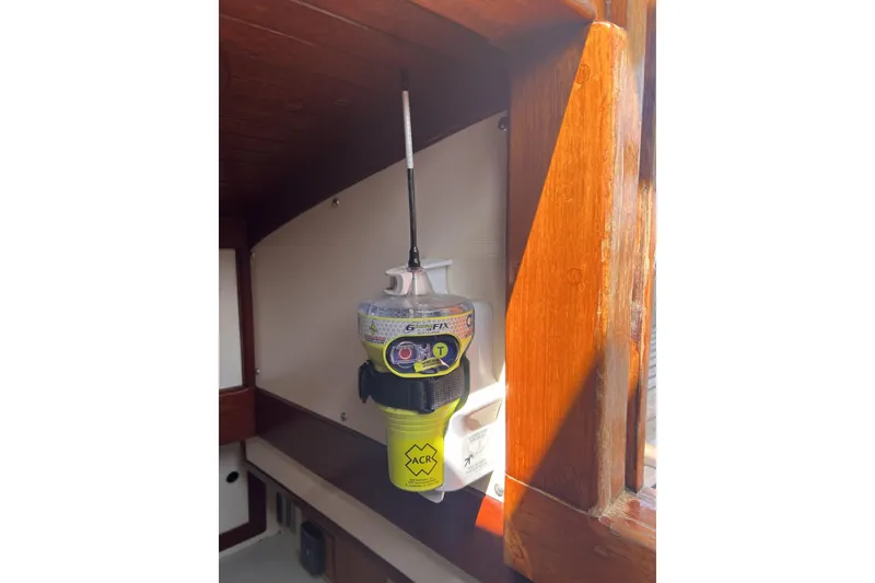 Slide: The Image of Emergency beacon mounted inside a 1977 Alajuela 38 MKI sailboat cabin. - 60