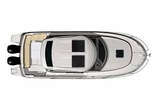 Slide: The Image of Top view of a 2016 Jeanneau Merry Fisher 855 boat with dual engines. - 42