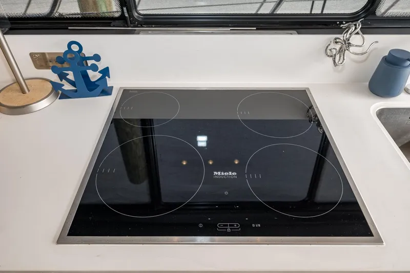 Slide: The Image of Modern kitchen with Miele induction cooktop on 2020 Azimut Fly 50 yacht. - 43