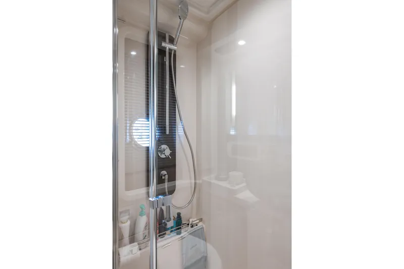 Slide: The Image of Shower area in 2020 Azimut Fly 50 yacht, featuring modern fixtures and sleek design. - 64