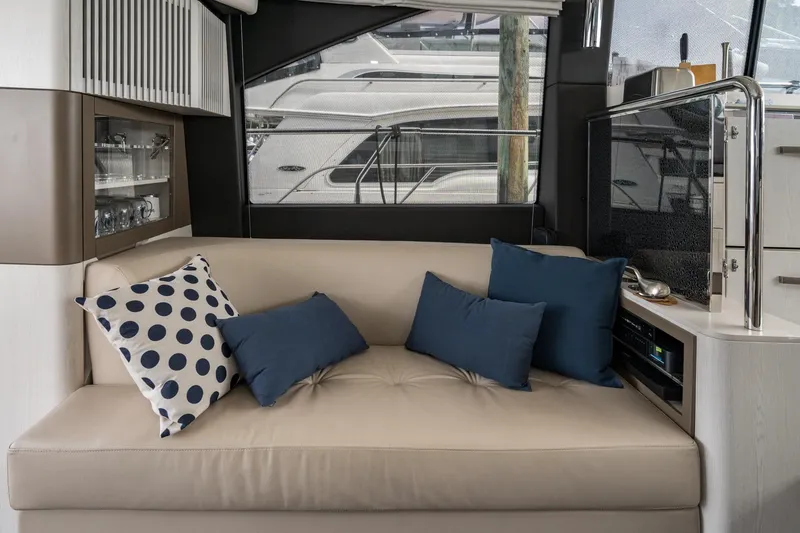 Slide: The Image of Luxurious interior of 2020 Azimut Fly 50 yacht with elegant seating and cushions. - 39