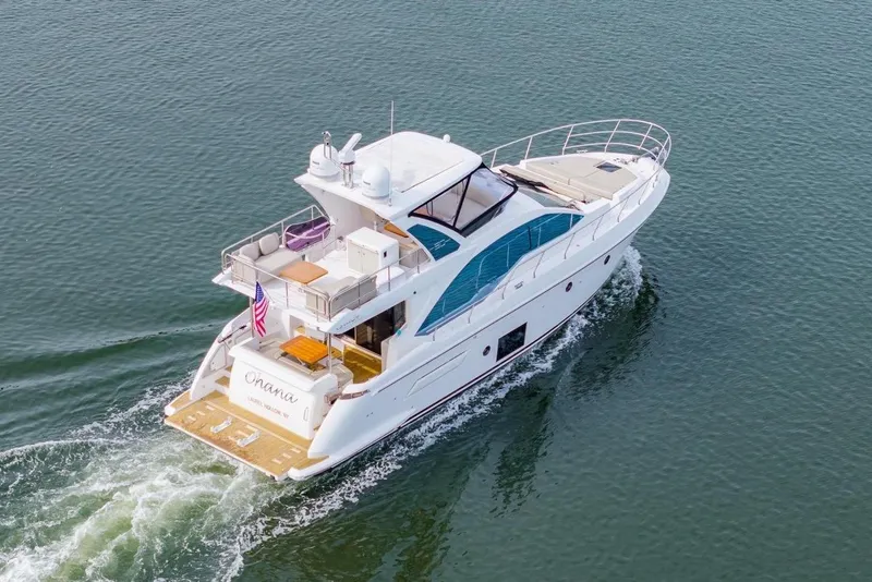 Slide: The Image of Azimut Fly 50 yacht cruising on open water, 2020 model. - 2