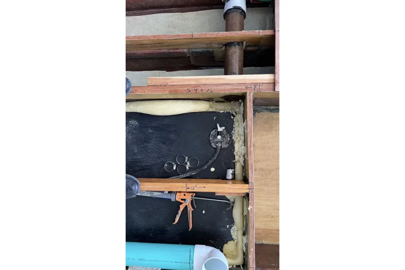 Slide: The Image of Interior view of a 2022 May-Craft 2000 CC boat showing structural components. - 15