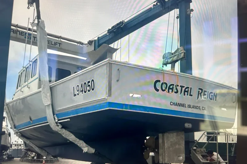 Slide: The Image of Boat "Coastal Reign" in dry dock, Libby Downeast 2016 model, Channel Islands, CA. - 9